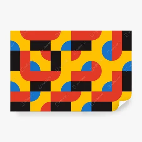 Papier peint motif géométrique vibrant aux formes arrondies – Wallnifity®