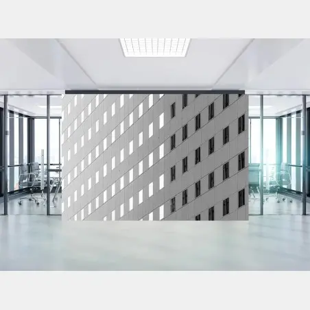 Papier peint façade géométrique en noir et blanc – Wallnifity®
