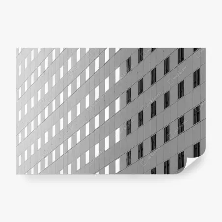 Papier peint façade géométrique en noir et blanc – Wallnifity®
