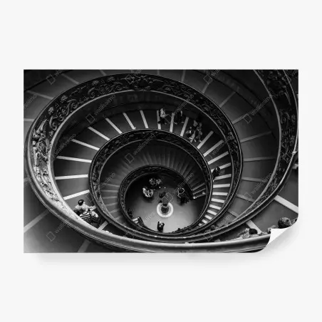 Papier peint spirale architecturale en noir et blanc – Wallnifity®
