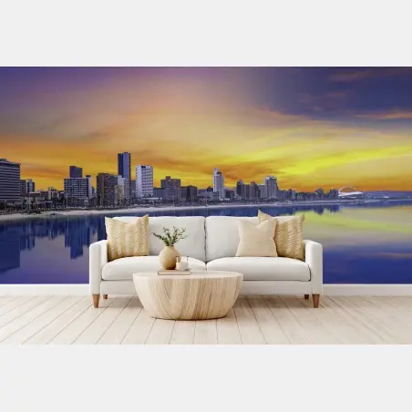 Papier peint paysage urbain de Durban au crépuscule – Wallnifity®