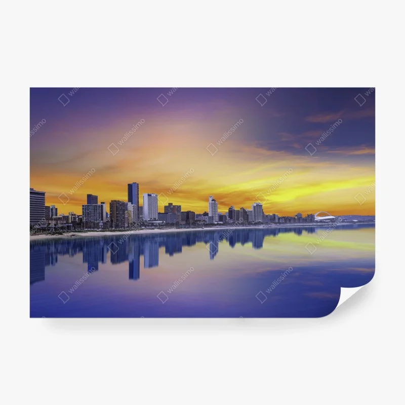 Papier peint paysage urbain de Durban au crépuscule – Wallnifity® Papier peint paysage urbain de Durban au crépuscule – Wallnifity®
