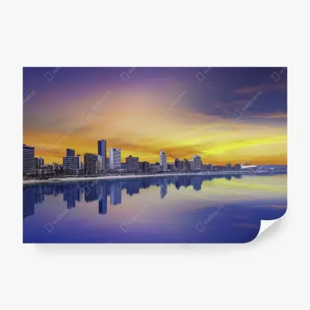 Papier peint paysage urbain de Durban au crépuscule – Wallnifity®