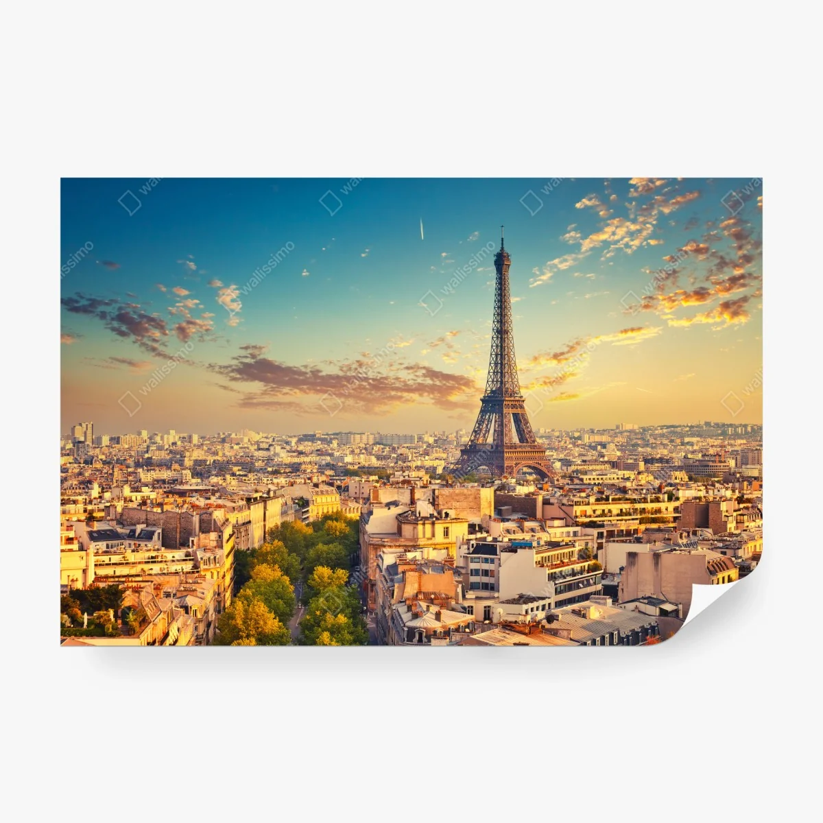 Papier peint vue panoramique de la Tour Eiffel au coucher de soleil, Paris – Wallnifity® Papier peint vue panoramique de la Tour Eiffel au coucher de soleil, Paris – Wallnifity®
