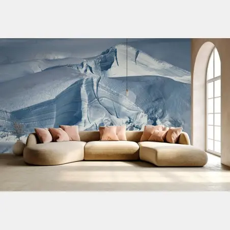 Papier peint texture de glace : panorama abstrait d'un glacier – Wallnifity®