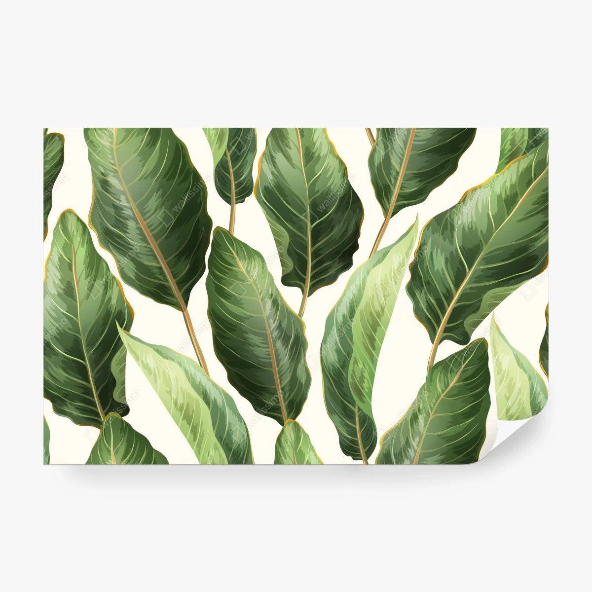 Papier peint motif tropical de grandes feuilles vertes – Wallnifity® Papier peint motif tropical de grandes feuilles vertes – Wallnifity®
