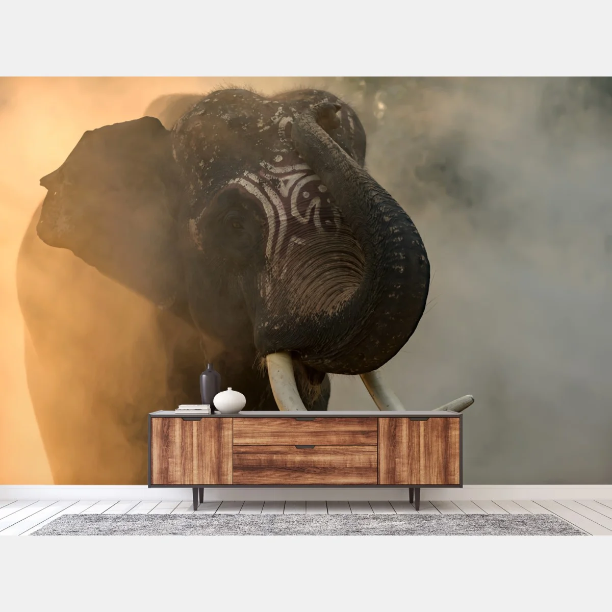 Papier peint éléphant de Surin aux défenses majestueuses – Wallnifity® Papier peint éléphant de Surin aux défenses majestueuses – Wallnifity®