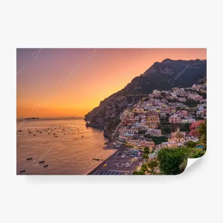 Papier peint coucher de soleil sur la côte méditerranéenne – Wallnifity®