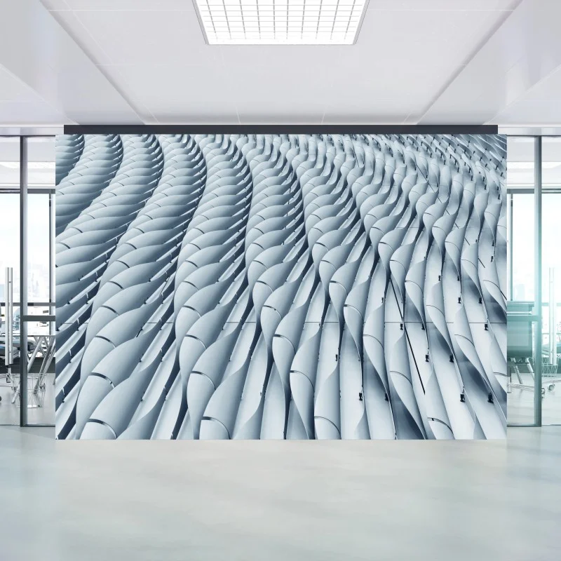 Papier peint vagues métalliques motif architectural moderne – Wallnifity® Papier peint vagues métalliques motif architectural moderne – Wallnifity®