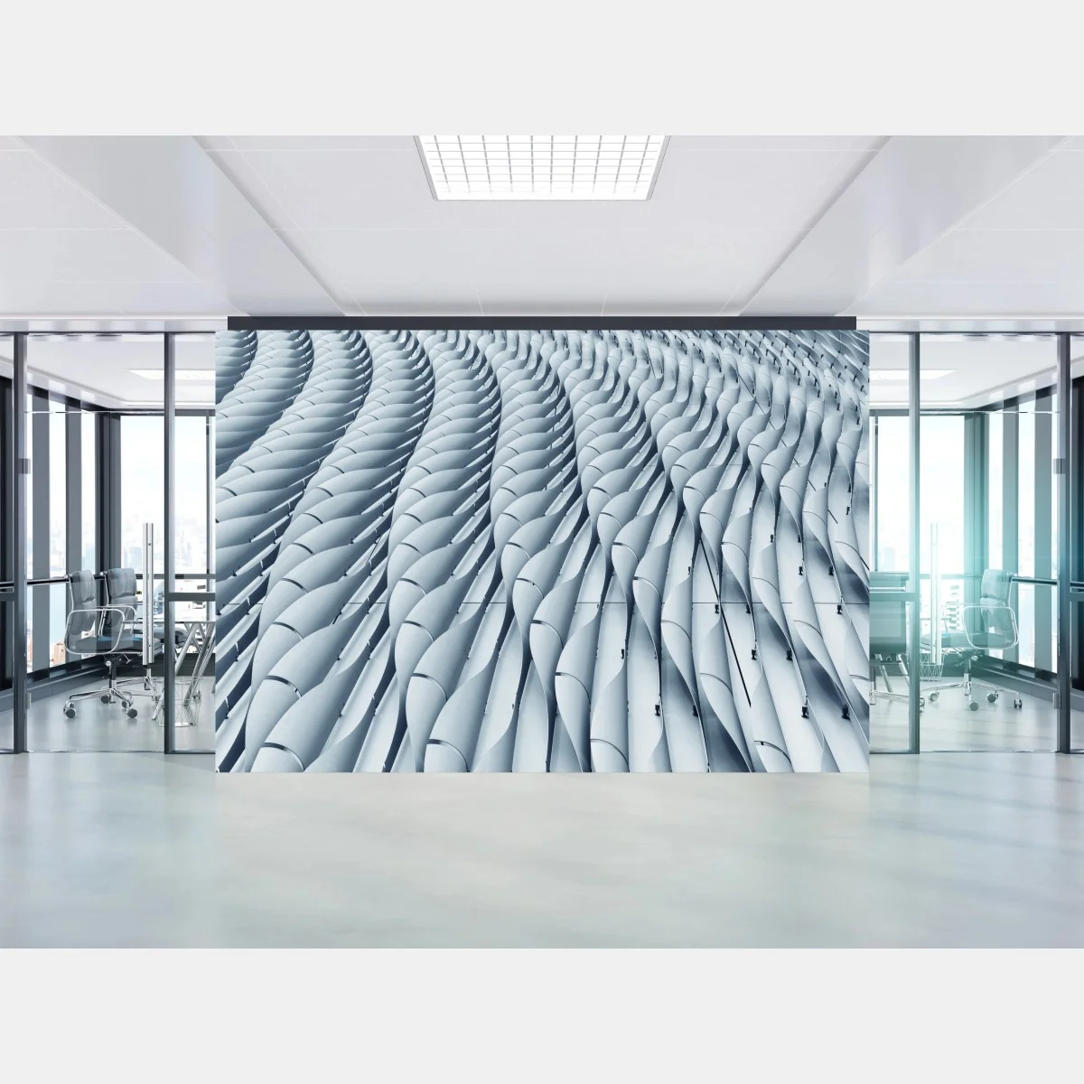 Papier peint vagues métalliques motif architectural moderne – Wallnifity® Papier peint vagues métalliques motif architectural moderne – Wallnifity®
