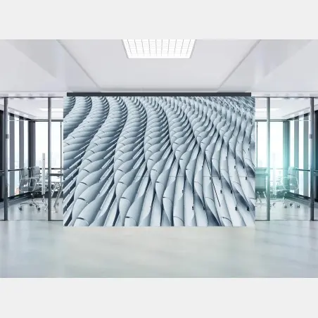 Papier peint vagues métalliques motif architectural moderne – Wallnifity®