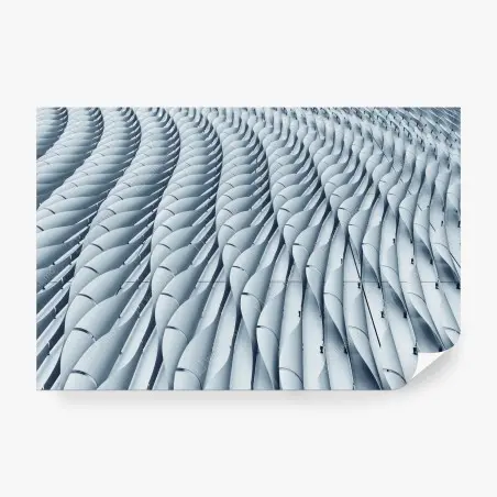 Papier peint vagues métalliques motif architectural moderne – Wallnifity®