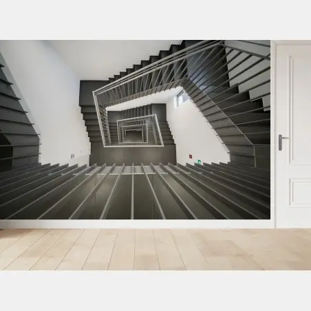Papier peint perspective d'escalier minimaliste – Wallnifity®