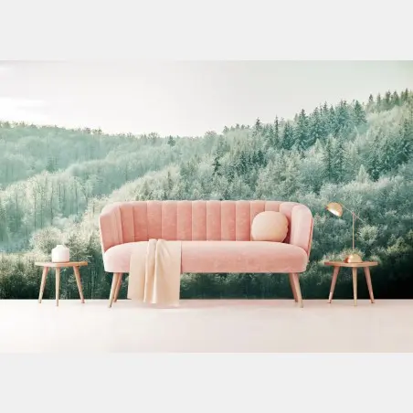 Papier peint forêt hivernale givrante à la lumière douce – Wallnifity®