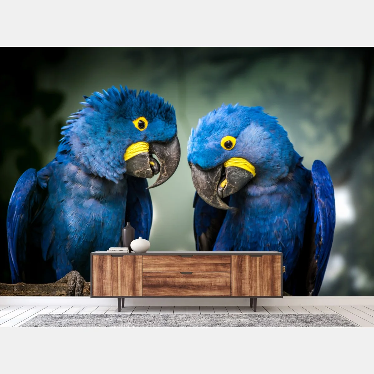 Papier peint duo d'aras hyacinthe au plumage bleu – Wallnifity® Papier peint duo d'aras hyacinthe au plumage bleu – Wallnifity®