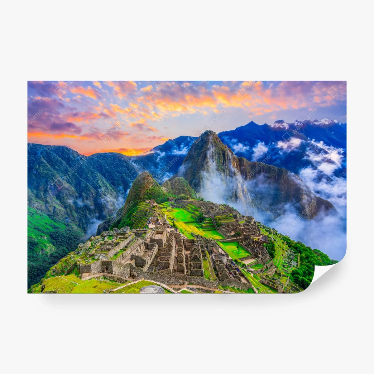 Papier peint lever de soleil sur Machu Picchu, panorama des Andes – Wallnifity® Papier peint lever de soleil sur Machu Picchu, panorama des Andes – Wallnifity®