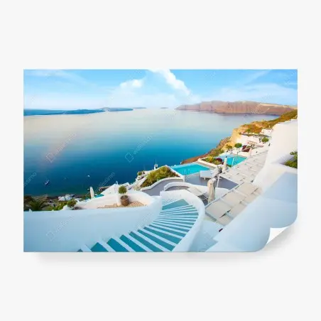 Papier peint escapade méditerranéenne à Santorin – Wallnifity®
