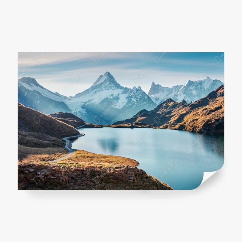 Papier peint panorama alpin du lac Bachalpsee au lever du soleil – Wallnifity® Papier peint panorama alpin du lac Bachalpsee au lever du soleil – Wallnifity®