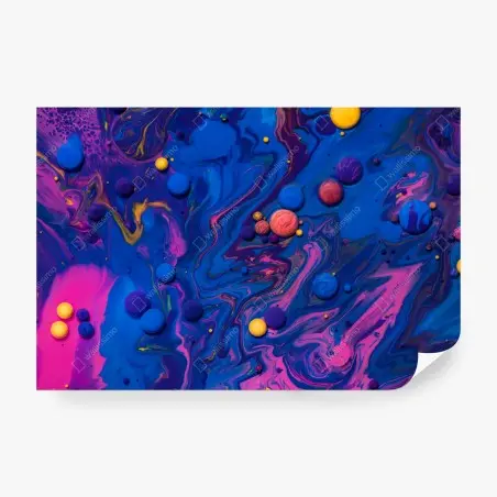 Papier peint vortex chromatique bleu et rose – Wallnifity®