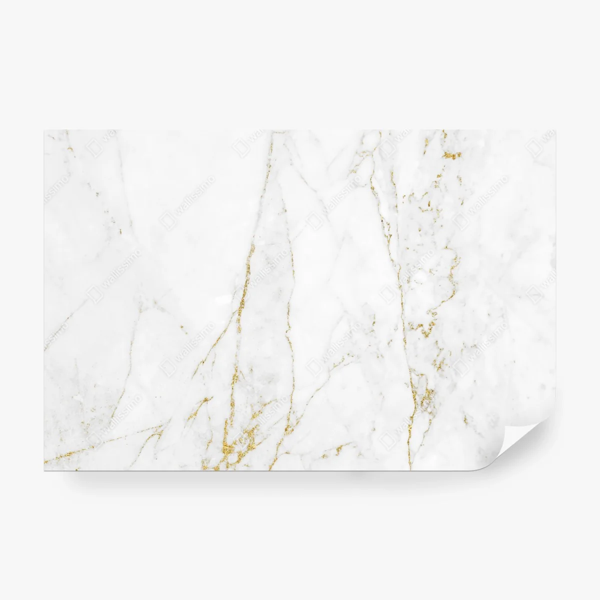 Papier peint marbre blanc aux veinures dorées – Wallnifity®