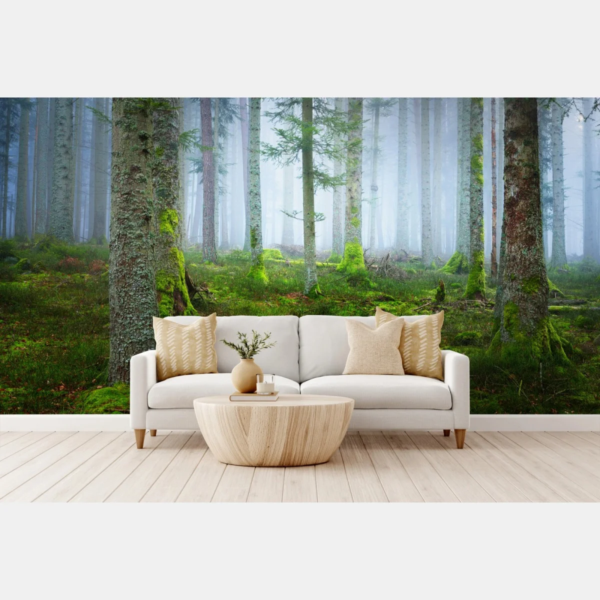 Papier peint brume mystique dans la forêt d'Alsace – Wallnifity® Papier peint brume mystique dans la forêt d'Alsace – Wallnifity®