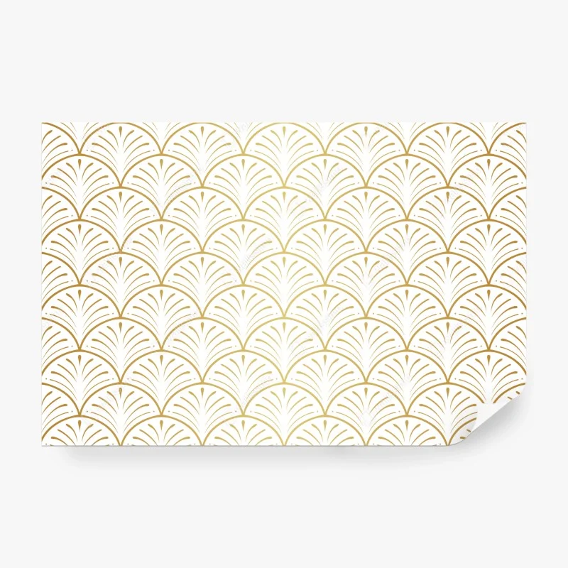 Papier peint motif art déco doré en éventail – Wallnifity® Papier peint motif art déco doré en éventail – Wallnifity®