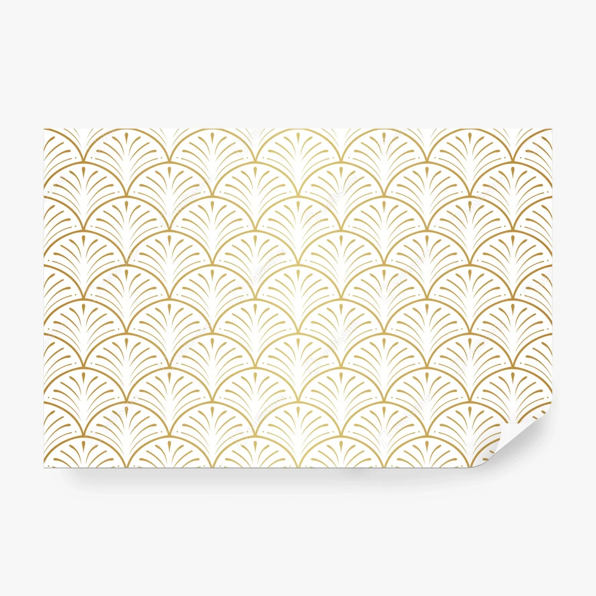 Papier peint motif art déco doré en éventail – Wallnifity® Papier peint motif art déco doré en éventail – Wallnifity®