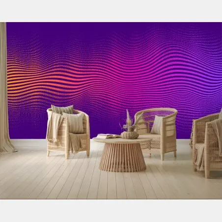 Papier peint vagues chromatiques violet et magenta – Wallnifity®