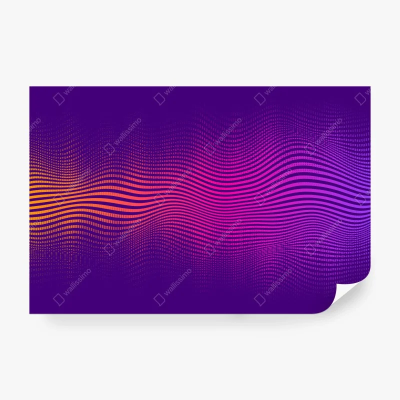 Papier peint vagues chromatiques violet et magenta – Wallnifity®