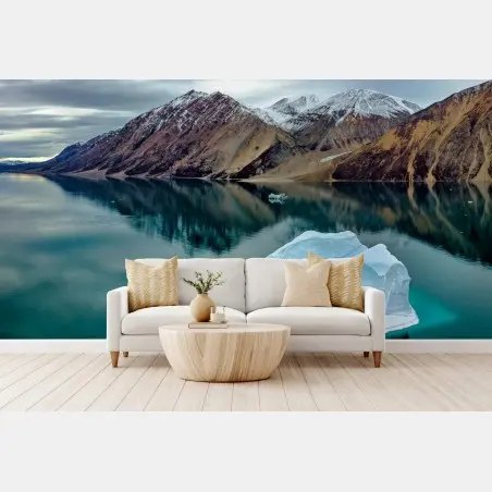Papier peint arche de glace et montagnes réfléchies – Wallnifity®