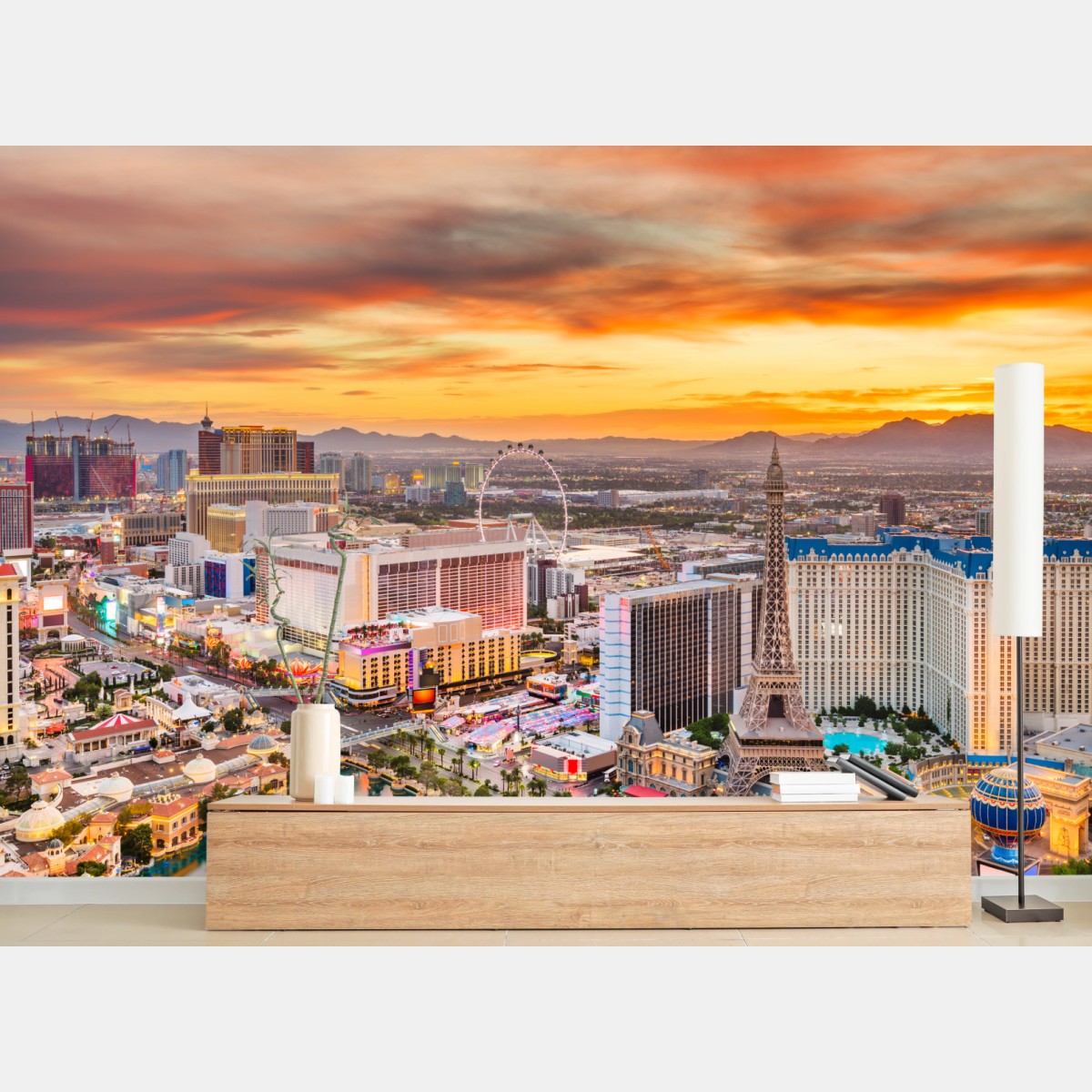 Papier peint coucher de soleil sur le strip de Las Vegas – Wallnifity®