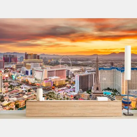 Papier peint coucher de soleil sur le strip de Las Vegas – Wallnifity®