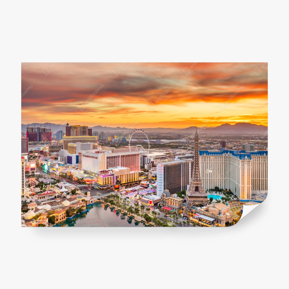 Papier peint coucher de soleil sur le strip de Las Vegas – Wallnifity®