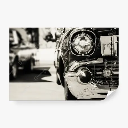 Papier peint détail chromé d'une voiture classique – Wallnifity®