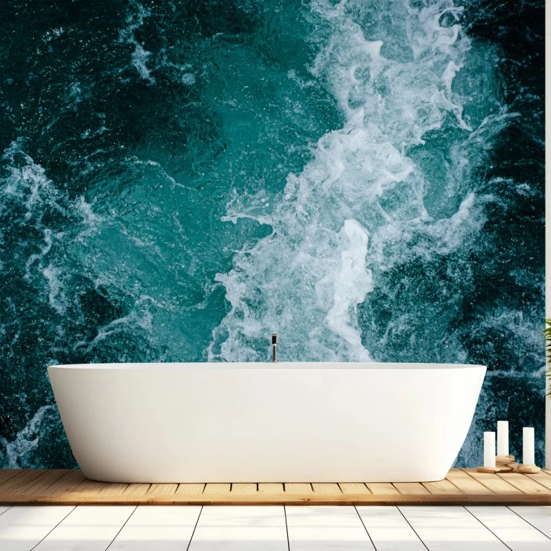 Papier peint symphonie d'écume et d'azur – Wallnifity® Papier peint symphonie d'écume et d'azur – Wallnifity®