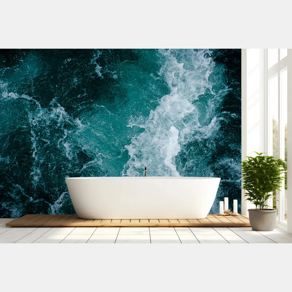 Papier peint symphonie d'écume et d'azur – Wallnifity® Papier peint symphonie d'écume et d'azur – Wallnifity®