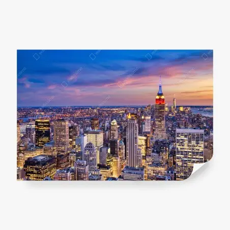 Papier peint crépuscule sur New York — Empire State Building illuminé – Wallnifity®