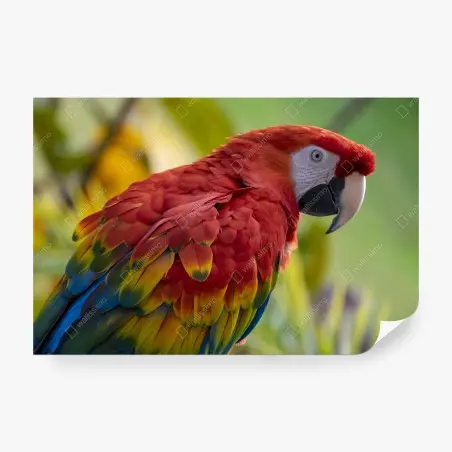 Papier peint plumage éclatant d'un perroquet tropical – Wallnifity®