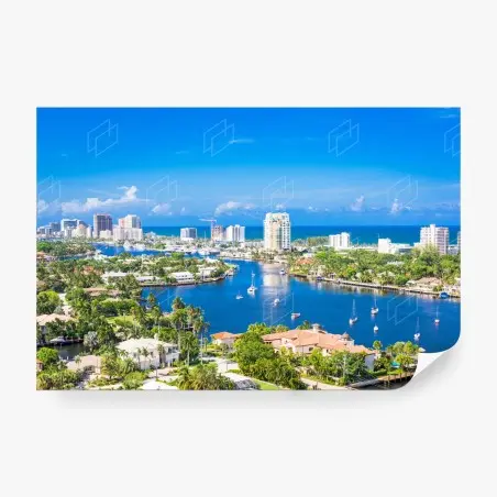 Papier peint panorama côtier de Fort Lauderdale – Wallnifity®