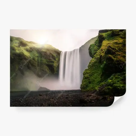 Papier peint Skógafoss : cascade majestueuse d'Islande – Wallnifity®