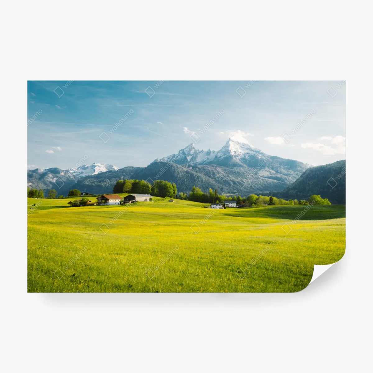 Papier peint panorama alpin printanier – Wallnifity® Papier peint panorama alpin printanier – Wallnifity®