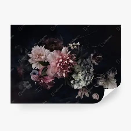 Papier peint composition florale nocturne et élégante – Wallnifity®