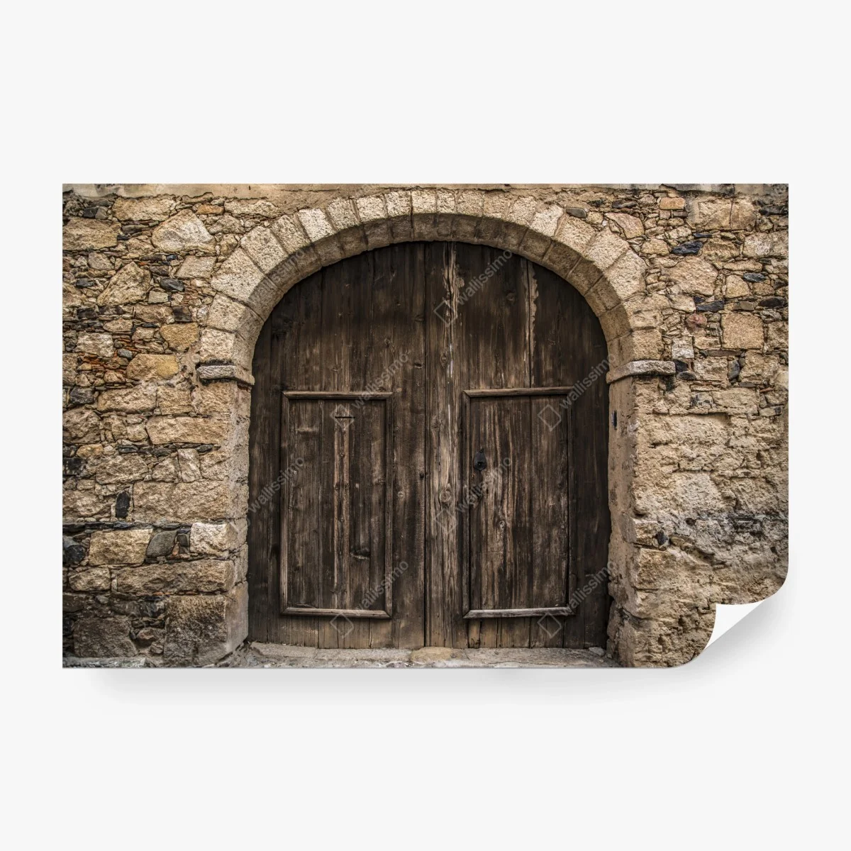 Papier peint porte médiévale en bois et pierre – Wallnifity® Papier peint porte médiévale en bois et pierre – Wallnifity®