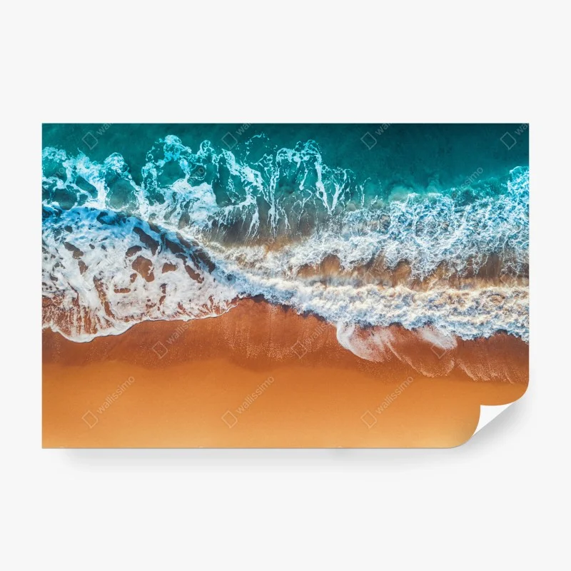 Papier peint vagues aériennes sur plage dorée – Wallnifity® Papier peint vagues aériennes sur plage dorée – Wallnifity®