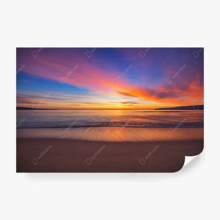 Papier peint lever de soleil vibrant sur l'horizon marin – Wallnifity®