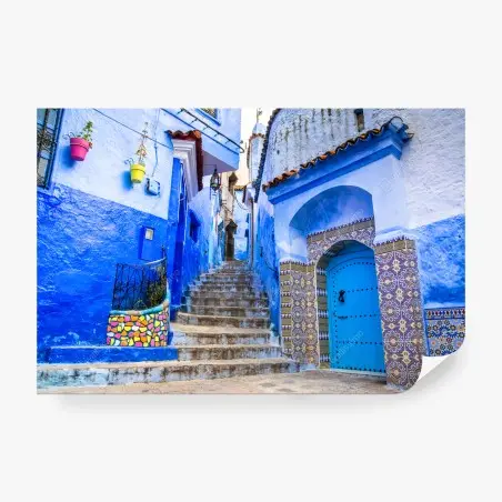 Papier peint ruelle bleue de Chefchaouen – Wallnifity®