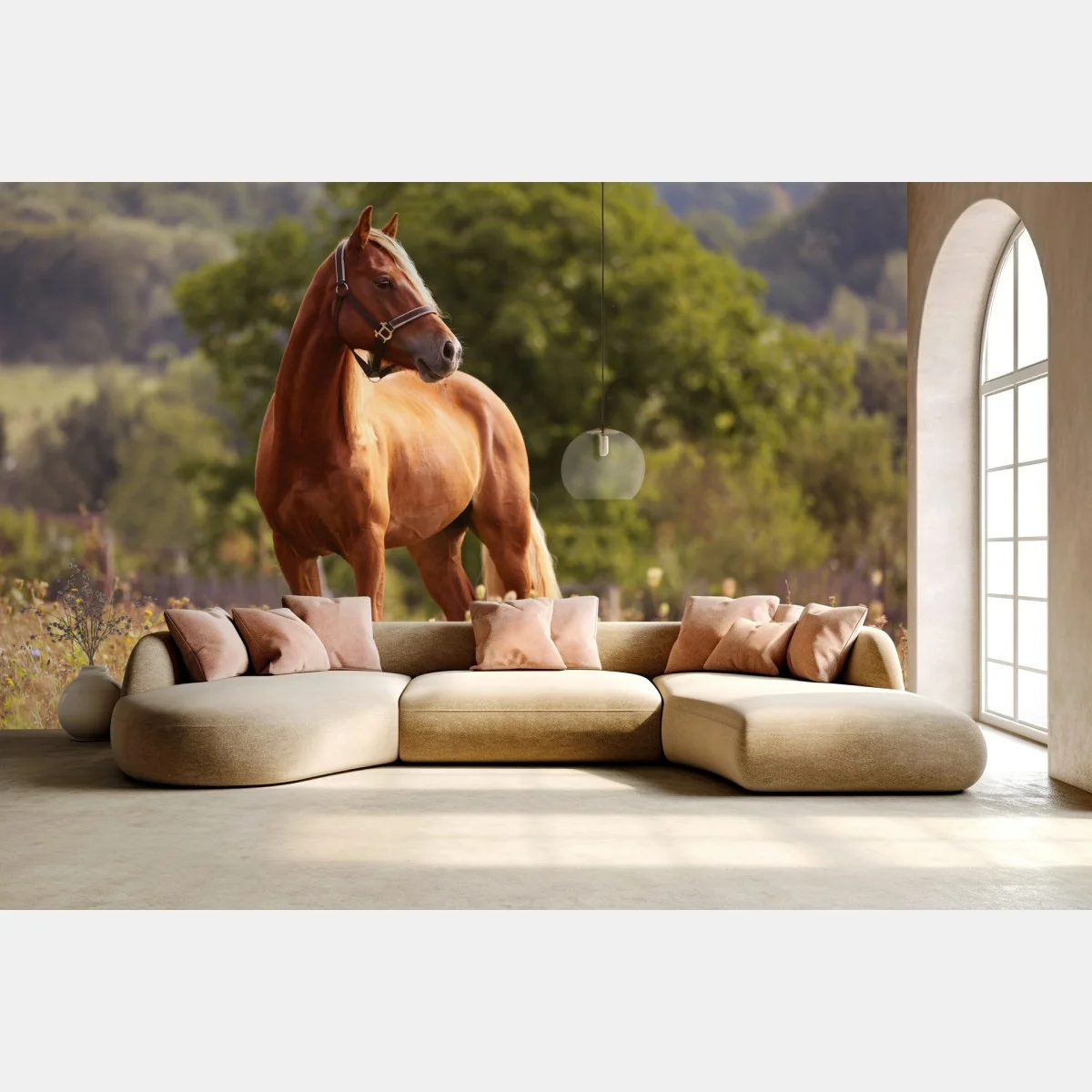 Papier peint cheval alezan majestueux dans un pré – Wallnifity® Papier peint cheval alezan majestueux dans un pré – Wallnifity®