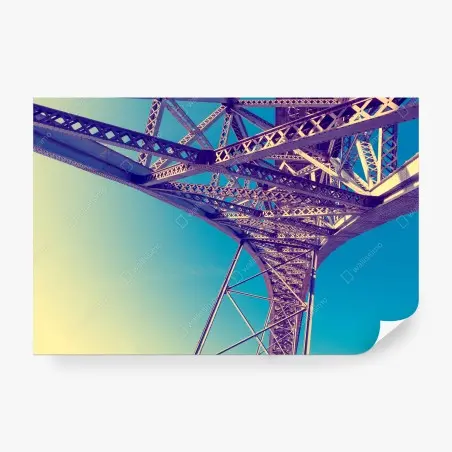 Papier peint structure métallique en perspective pour décoration murale – Wallnifity®