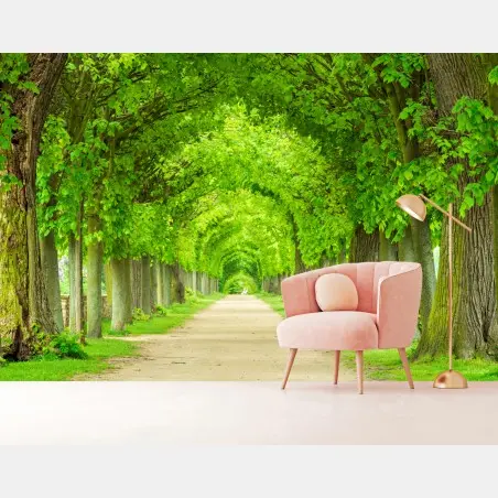 Papier peint allée verdoyante en perspective – Wallnifity®