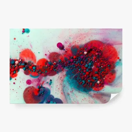 Papier peint vagues marbrées fuchsia et turquoise – Wallnifity®